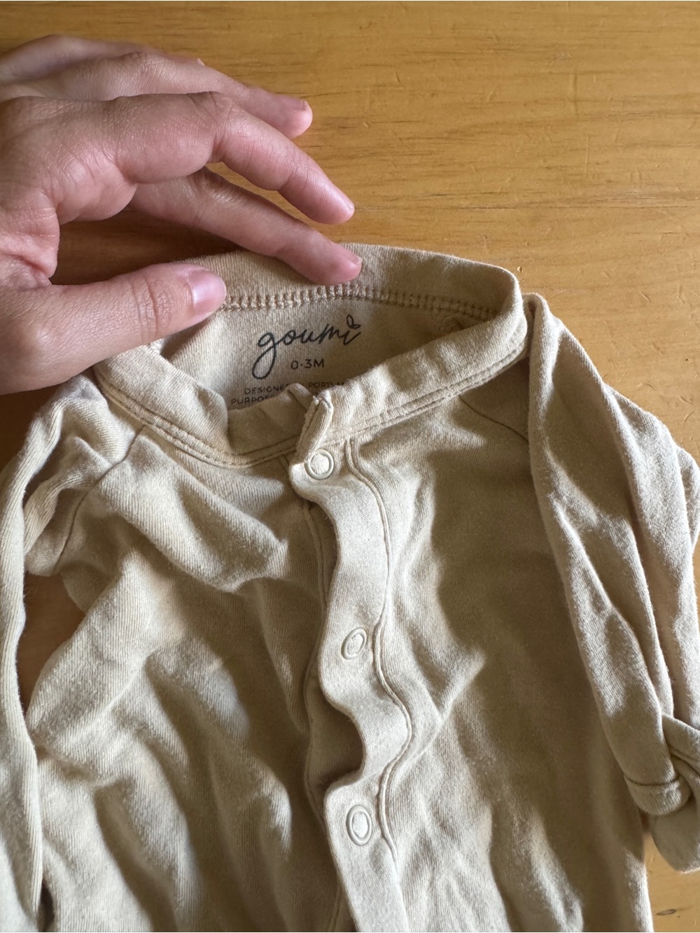 Goumi Neutral Beige Baby gown (0-3M)
